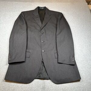 Vintage Polo Ralph Lauren Blazer 42L Gray Tweed Virgin Wool Made In Italy NOTE